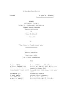 THESE Three essays on French colonial trade