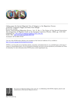 Calling upon the Sacred: Migrants` Use of Religion in the