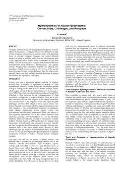 Hydrodynamics of Aquatic Ecosystems: Current State, Challenges