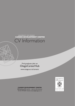 CV Information - University of Otago