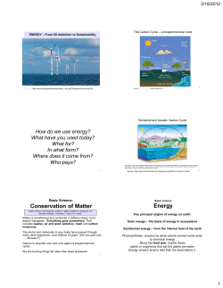 Conservation of Matter Energy - environmentalconservationccp