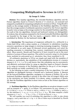 Computing Multiplicative Inverses in GY{p)
