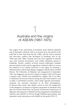Australia and the origins of ASEAN (1967&ndash;1975) - ANU Press