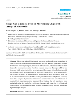 Single-Cell Chemical Lysis on Microfluidic Chips with Arrays of