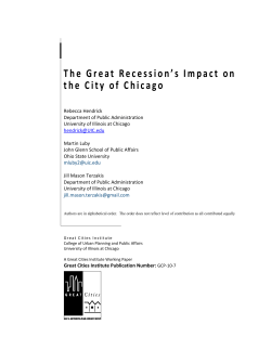 The Great Recession`s Impact on the City of Chicago