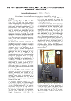 the first seismograph in iceland: a mainka-type instrument