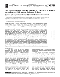 The Response of Blood Buffering Capacity to Three Types