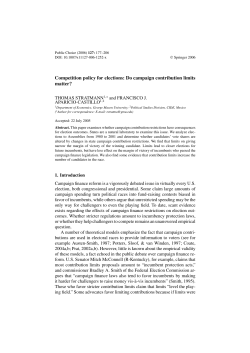 Competition policy for elections: Do campaign contribution limits
