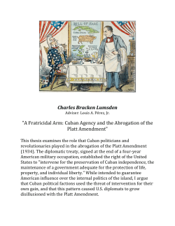 A Fratricidal Arm: Cuban Agency and the Abrogation of the Platt
