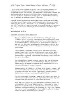 AGM artistic report - fLiNG Physical Theatre