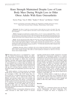 Knee Strength Maintained Despite Loss of Lean Body Mass During