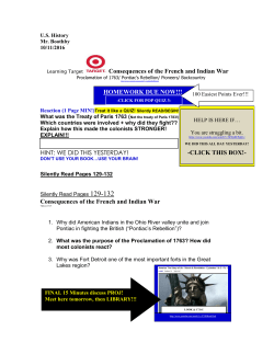 Consequences of the French and Indian War HINT: WE DID THIS