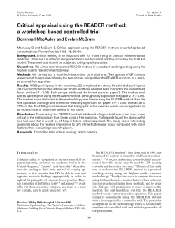 Critical appraisal using the READER method: a