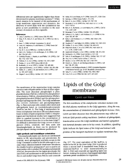 Lipids of the Golgi membrane