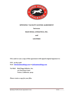SPINNING&reg; FACILITY LICENSE AGREEMENT between MAD