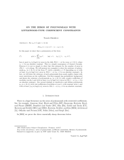 On the zeros of polynomials with Littlewood