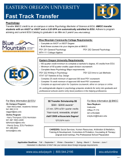 Psychology - Eastern Oregon University