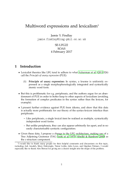 Multiword expressions and lexicalism