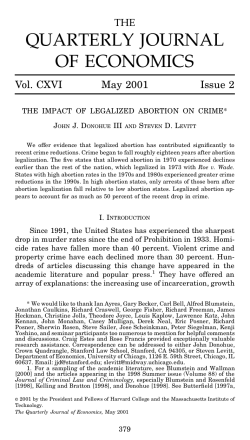 The Impact of Legalized Abortion on Crime