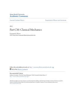 Part CM: Classical Mechanics - Academic Commons
