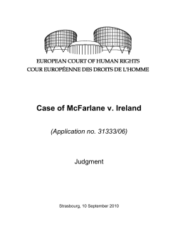 Case of McFarlane v. Ireland (Application no. 31333/06)