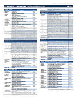 CFS English I Composition Odyssey Assignment Sheet ES 921