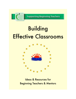 Building Effective Classrooms