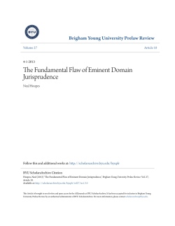The Fundamental Flaw of Eminent Domain Jurisprudence
