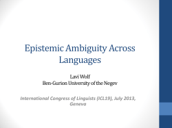 Epistemic Ambiguity
