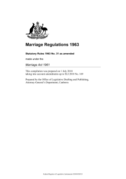Marriage Regulations 1963 - Federal Register of Legislation
