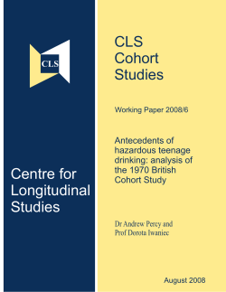 Centre for Longitudinal Studies CLS Cohort Studies