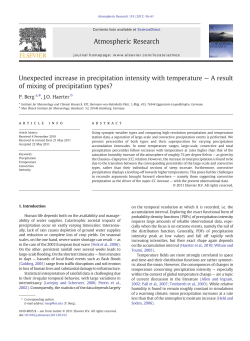 Unexpected increase in precipitation intensity with temperature &mdash; A