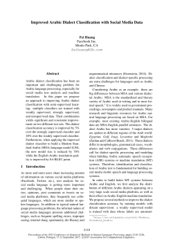 Improved Arabic Dialect Classification with Social
