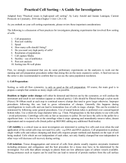 A Guide to Sample Preparation for Cell Sorting