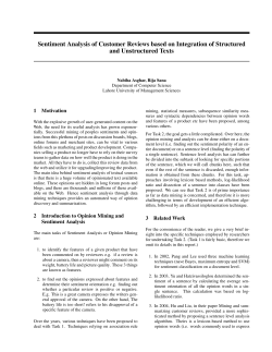 Sentiment Analysis of Customer Reviews based on Integration of