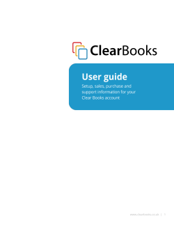 Clear Books User Guide