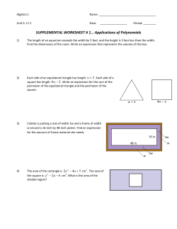 Unit 5 - Lesson 7.1 - Exponents and Polynomials