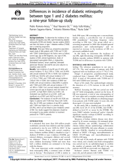 Differences in incidence of diabetic retinopathy between type 1 and