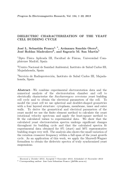 DIELECTRIC CHARACTERIZATION OF THE YEAST CELL