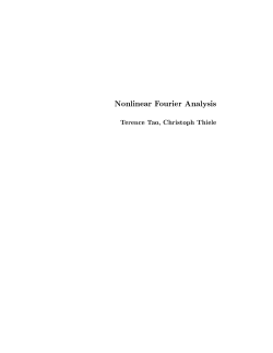 Nonlinear Fourier Analysis - UCLA Department of Mathematics