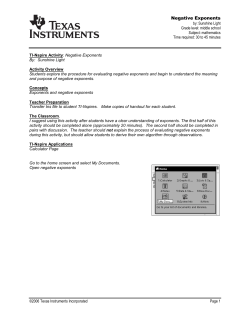 Negative Exponents - TI Education