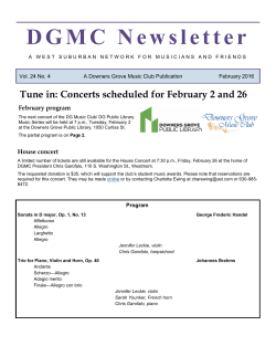 DGMC Newsletter - downersgrovemusicclub.org