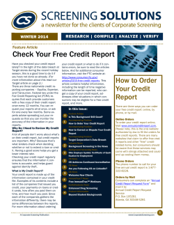 Check Your Free Credit Report