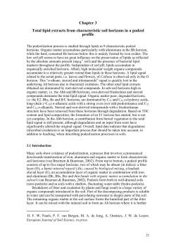 Chapter 3: Total lipid extracts from different horizons in a podzol profile