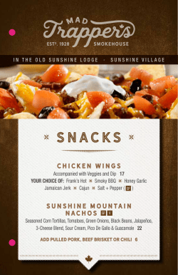 Drink Menu - Sunshine Mountain Lodge