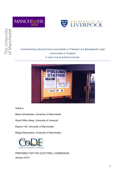 1 Understanding electoral fraud vulnerability in Pakistani and