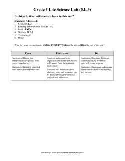 Grade 5 Life Science Unit (5.L.3)