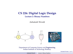 Lecture 2: Binary Numbers
