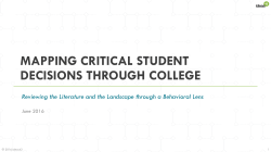 mapping critical student decisions through college