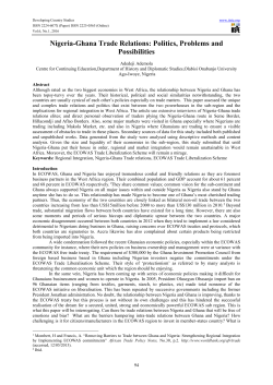Nigeria-Ghana Trade Relations: Politics, Problems and